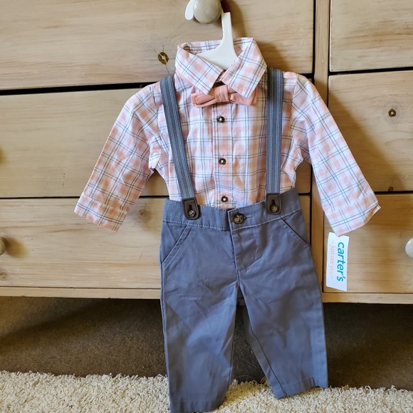 Carter's Other - Carter's 3 Piece Shirt Bow Tie Pants Suspenders SET 6 Months NEW